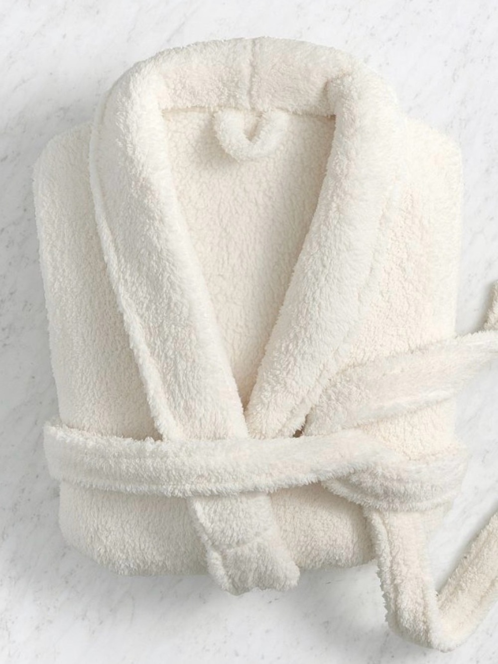 New cozy comfort pottery barn Plush Cream Bathrobe - large